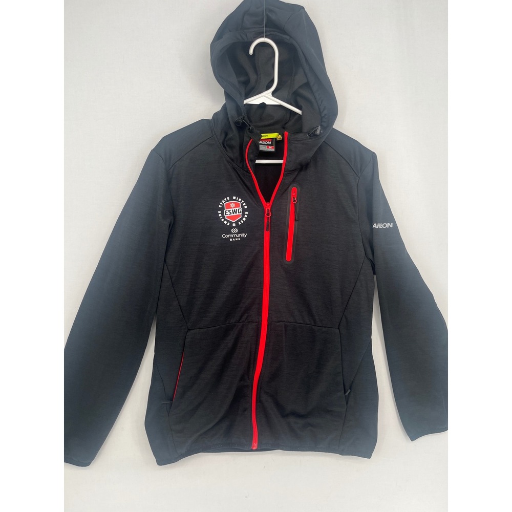 Karbon ESWG Empire State Winter Games Full Zip Hooded Jacket Black Red Size M